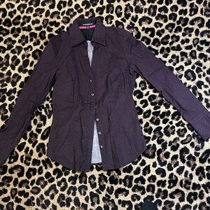 Express Black and White Button Down Shirt